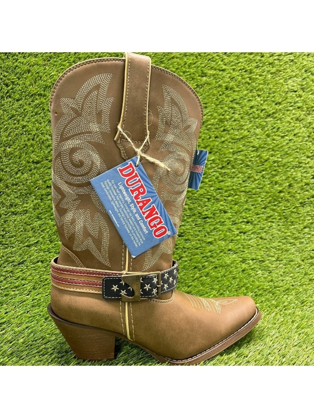 Durango Crush 12" Womens Size 7 Brown Cowgirl Western Snip Toe Fashion Boots